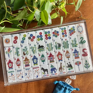 Tuiles Mystical Menagerie Zebra Panda Mahjong Américain – Tuiles de Mahjong en Acrylique Écologiques de Luxe à 2 Niveaux pour le Divertissement - Product Image 4