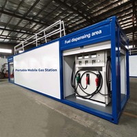 Station de ravitaillement mobile sur conteneur, montée sur châssis, pour le diesel et l'essence, avec réservoir de carburant