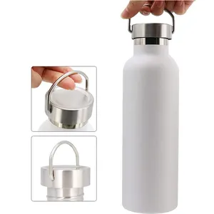 Boccetta per bottiglia d'acqua sottovuoto in acciaio inossidabile OEM 350ml/500ml/600ml/750ml/1000ml 18/8 vaso per candele in vetro classico con coperchio