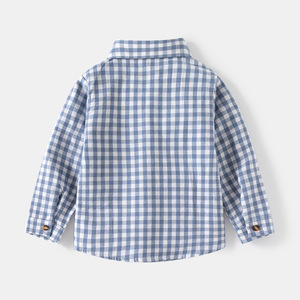 2024 nouveaux garçons à manches longues chemises coréen décontracté enfants revers chemises Animal dessin animé broderie bébé hauts-vêtements pour enfants - Product Image 4