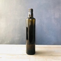 Bouteille d'huile d'olive ambre verte de qualité alimentaire de 250ml 500ml 750ml avec couvercle en métal