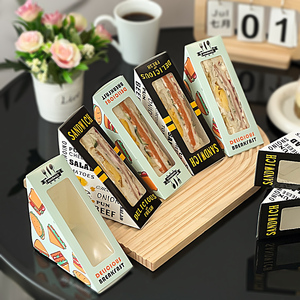 Caja de papel Kraft desechable personalizada para desayuno, envoltura de sándwich, Rectangular hamburguesa, sushi, embalaje de alimentos, compensación para azúcar - Product Image 1