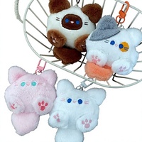 Porte-clés en peluche chat Tuantuan, adorable poupée chaton, pendentif fait main DIY, longue queue, décoration pour sac à dos de fille, cadeau en tissu de coton
