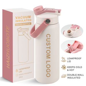 Vaso Térmico Personalizado con Logotipo, Boca Ancha, Antiderrames, Libre de BPA, 24 oz, Botella de Agua Aislada al Vacío de Doble Pared con Asa, para Viajes y <span class=keywords><strong>Deportes</strong></span> - Product Image 1