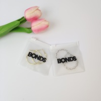 Sac à fermeture éclair en PVC mat imprimé avec logo de marque de luxe, petites pochettes à bijoux, emballage plastique personnalisé pour boucles d'oreilles, bagues