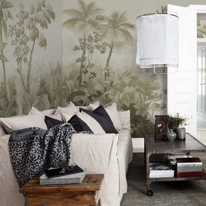 Papel pintado tropical 3D personalizado, papel de pared de paisaje natural pintado a mano, planta de la selva, hojas de árboles, papel pintado de <span class=keywords><strong>Lago</strong></span> Floral - Product Image 1