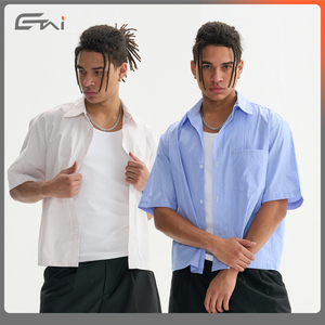 Chemise boutonnée pour <span class=keywords><strong>homme</strong></span> en polyester, coupe ample et courte, à rayures estivales, manches courtes, style formel et professionnel - Product Image 5