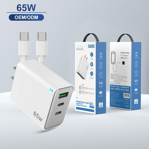 Adaptador de Corriente GaN de Alta Calidad <span class=keywords><strong>TKT</strong></span> de 65W con Certificación CE, Puertos USB-A + Tipo-C para Teléfono Móvil, Laptop, Tablet, Cámara - Product Image 1