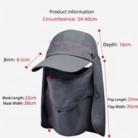Gorra de Visera de Pescador con Protección Solar de Verano y Logotipo Personalizado, Máscara Desmontable Multifuncional, Secado Rápido, Refrigerante, para Senderismo y Actividades al Aire Libre