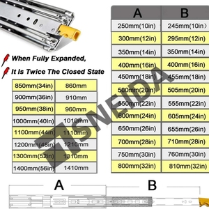 SNEIDA SND3076 Correderas telescópicas de alta resistencia con bloqueo para cajones, capacidad de carga de 225 kg, riel de rodamiento de bolas para uso industrial - Product Image 6