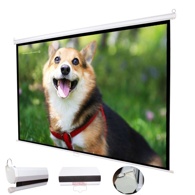 Wall Mount Ceiling Mount 120 Inch Manual Pull Down Projector Screen With Self Locking System