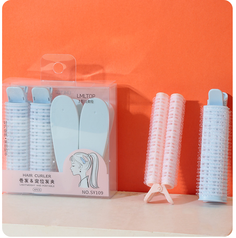 4pcs Magic Hair Roller Set With Clips For Girls Diy Hair Style Custom Logo Plastic Heatless Hair Roller Curler With Clips SY109