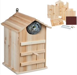 Grande boîte avec des copeaux de <span class=keywords><strong>bois</strong></span>, nichoir personnalisé pour hiboux, maison en <span class=keywords><strong>bois</strong></span> miniature pour l'extérieur - Product Image 1