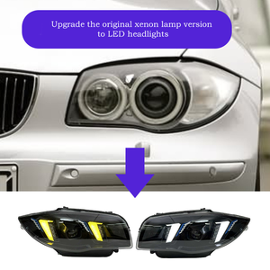 Faro a LED Bicolore Stile Fang Modificato per Auto, Plug and Play, Luce Diurna DRL per <span class=keywords><strong>BMW</strong></span> <span class=keywords><strong>Serie</strong></span> <span class=keywords><strong>1</strong></span> <span class=keywords><strong>E87</strong></span> 2004-2011 - Product Image 6