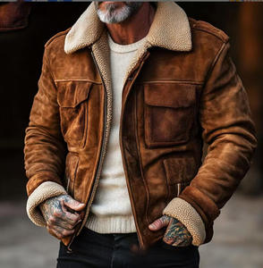 Best-seller Veste décontractée pour <span class=keywords><strong>homme</strong></span> avec col en peau de mouton, fermeture éclair, vêtements de travail, Sehe Fashion - Product Image 3
