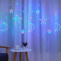 Guirlandes lumineuses LED solaires télécommandées en forme d'étoile à cinq branches, colorées, IP44, 3,5 m, pour décoration extérieure de Noël
