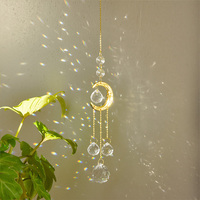 Décoration de jardin, art moderne, attrape-soleil en cristal, visage souriant européen, lune et soleil, pendentif, ornement suspendu pour la maison et le jardin