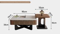 Table basse carrée en bois classique et durable avec tiroirs double face