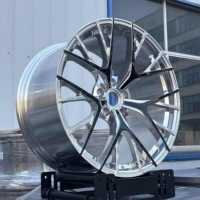 Jantes en aluminium forgées argentées à plusieurs branches, style Deep Concave Monobloc sur mesure pour BMW Mercedes Audi Volkswagen