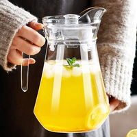 Pabrik grosir dengan tutup 1.5 liter gelas minum kendi kaca kendi kaca & kaca Pitcher air botol air