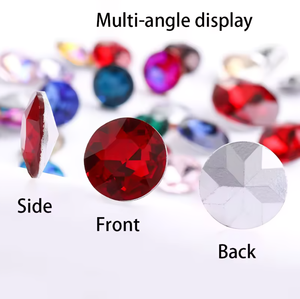 Venta caliente a granel mejor cristal de fondo redondo diamantes de imitación de cristal parte posterior plana no Hotfix - Product Image 3