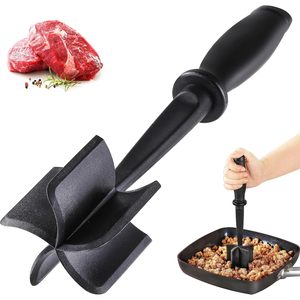 5 lame curve di carne di pollame strumento resistente al calore Hamburger Chopper Masher strumento da cucina per la macinazione di manzo spatola per carne macinata - Product Image 4