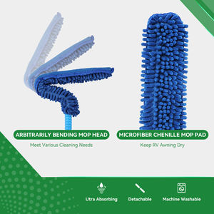 Vadrouille pour auvent de camping-car nettoyeur d'auvent télescopique de 79 pouces nettoyeur d'auvent pliable pour camping-car - Product Image 4