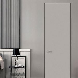 Puerta Invisible de madera Marco de aluminio Dormitorio interior moderno Puerta plana sin marco - Product Image 4