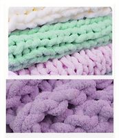Fil chenille microfibre polyester haute ténacité écologique de 2 cm pour tricot DIY, couture et couvertures – Vente en gros