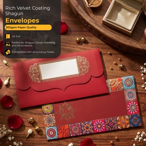 Sobre de lujo para dinero de boda, el más vendido, Shagun Hongbao Lai Si, paquete rojo para regalo en efectivo, de la colección india de regalos monetarios. - Product Image 5