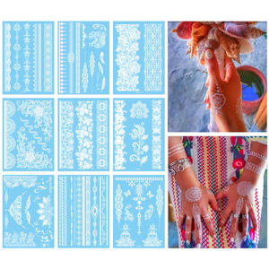 Tatuaje Temporal Elegante de Encaje Blanco para Boda/Novia/Fiesta de Despedida de Soltera, Adhesivo Corporal Impermeable, Estilo Henna - Product Image 5