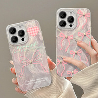 Vente en gros de coques de téléphone portable en TPU transparentes, mignonnes, style Ins, étanches, avec bracelet