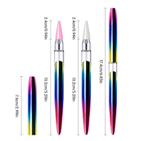 Lápiz de punta metálica para decoración de uñas con degradado de doble color azul y morado, herramienta de pegatinas tipo crayón, fácil de usar, para uso transfronterizo.