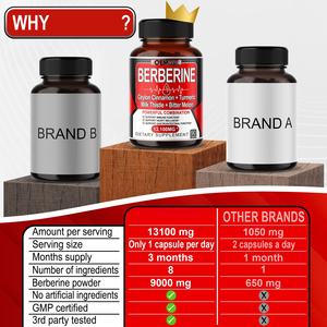 Berberine כמוסות 13100 מ "ג עם קינמון צילון חלב כורכום כמוסות מקסימלית של גלוקוז הלב החיסונית - Product Image 3