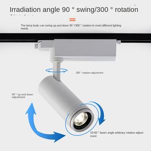 Luz de pista ajustable comercial moderna, foco magnético LED de aluminio Simple Popular para interiores, Chip Cob montado en superficie MR16 - Product Image 6