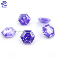 Gemas de Corte Hexagonal de Color Morado en Excelente Forma, de 6*6mm a 12*12mm, Circonita Violeta Sintética, Piedras Sueltas para Joyería