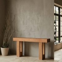 Table console en bois massif Wabi-Sabi, table d'appoint vintage étroite pour entrée/hall, table d'appoint pour canapé d'entrée