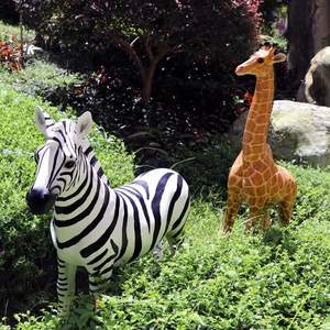 รูปปั้นสิงโตทำจากไฟเบอร์กลาสสำหรับกลางแจ้งรูปปั้นสิงโตซาฟารีป่าม้าลายและยีราฟช้าง - Product Image 2