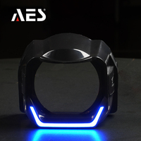 Offre Spéciale 5D LED Halo Anneaux Linceul pour 3 Pouces Rond Projecteur Lentille PVC Couverture Avec Bleu ou Blanc Bienvenue Lumière Angel Eye