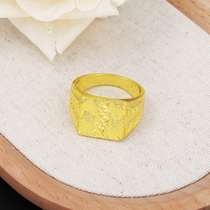 JXX Gioielli in Ottone Placcato Oro 24k Anello da Uomo alla Moda Stile Retrò Indiano di Dubai Anello Semplice in Oro da Uomo Fede Nuziale - Product Image 6