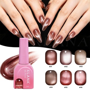 Factory Ready‑made <b>Kit</b> New Nude Milk‑tea Cat‑eye Champagne Soft Porcelain Magnetic Cat Eye UV <b>Gel</b> for Manicure Long Lasting - Product Image 5