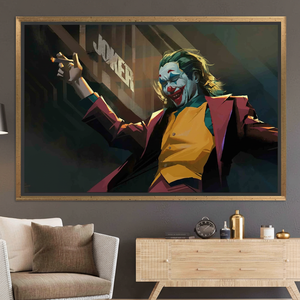 Abstract Joker <b>Canvas</b> Print - Printed Artwork for Unique Wall Decor,GOLD <b>FRAMED</b> <b>CANVAS</b> - Product Image 3