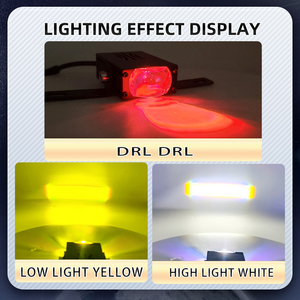 2 Pcs Phares de <span class=keywords><strong>Voiture</strong></span> LED pour Grille, avec DRL Rouge, Ventilateur, Feux de Conduite, Antibrouillard, Feux de Travail, Feux Auxiliaires pour Véhicules Tout-Terrain et Camions - Product Image 2