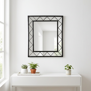 Wholesale Rectangle Metal <b>Wall</b> <b>Mirror</b> With Geometric Design Decorative For Home Interior - Product Image 3
