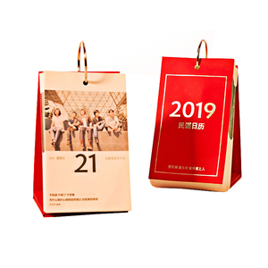 Single Ring Calendar Customization 365 Days Hand Tear Unidirectional Calendar Printing Metal Ring