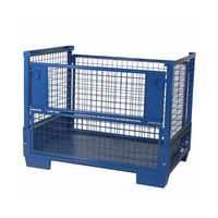 Palette de stockage en fil métallique pliable robuste, boîte à palettes en fer