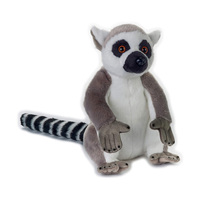 Jouets en peluche Lémurien à queue annulaire de Madagascar, très demandés, doux et rembourrés, articles souvenirs