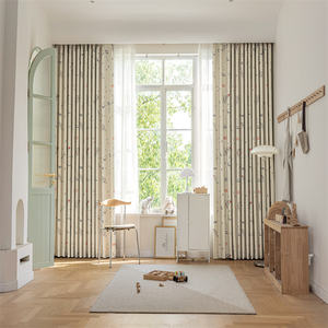 Venta caliente niños dormitorio dibujos animados cohete patrón impreso cortinas confeccionadas poliéster impreso cortinas para decoración de ventanas - Product Image 2