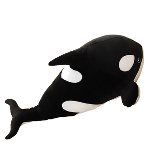 Peluche orca noire <span class=keywords><strong>de</strong></span> 35 cm, super douce, en polyester, avec rembourrage en coton PP, doublure en maille, brodée, idéale pour les anniversaires - Product Image 1