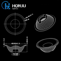 Réflecteurs Fresnel industriels Hongzhu pour éclairage LED, lentilles de projecteur pour hauts plafonds, en PMMA, modèle 1126, 38° de vision, 92% de transmittance